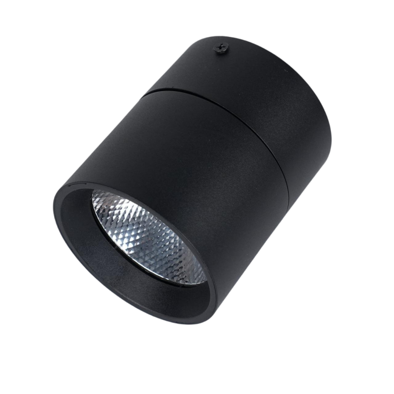 Black surface mounted tube light with adjustable angle
