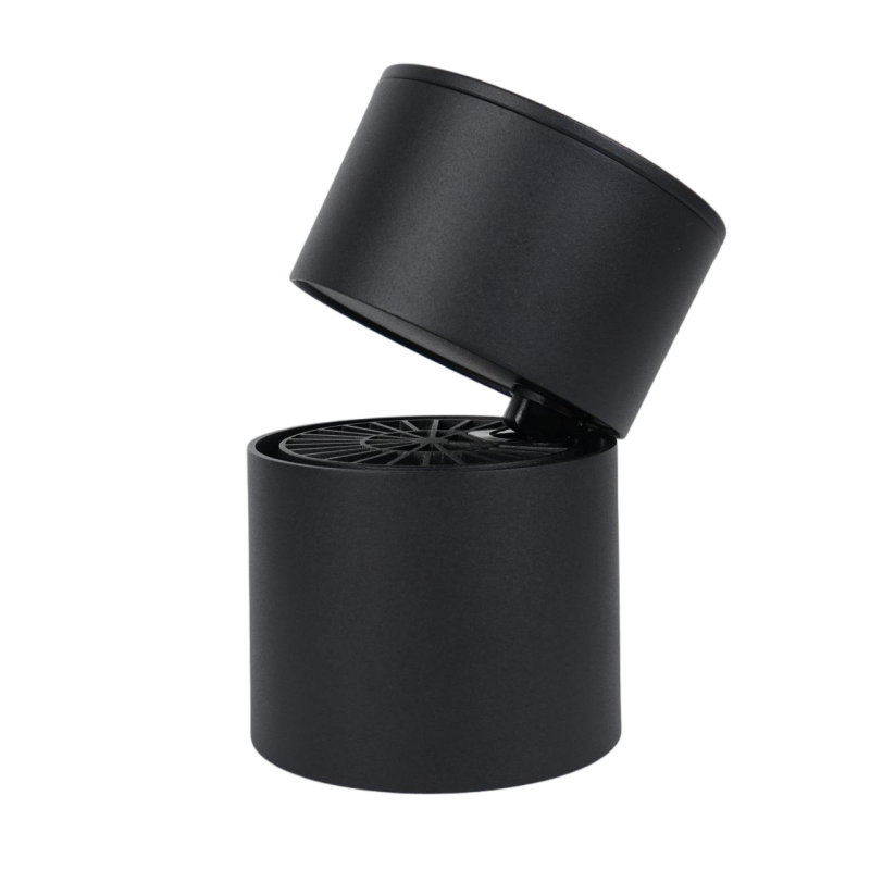Black surface mounted tube light with adjustable angle