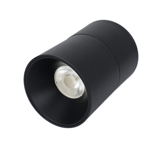 Black surface mounted tube light with adjustable angle