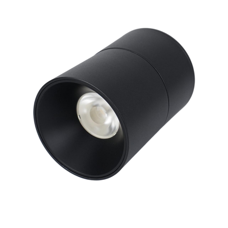 Black surface mounted tube light with adjustable angle