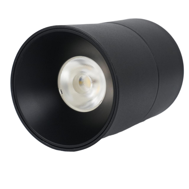 Black surface mounted tube light with adjustable angle